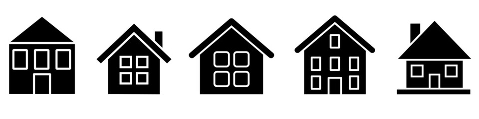 House icon vector set. Home illustration sign collection. Building symbol. Hotel logo. Houses set of web icons. Home for web and mobile app