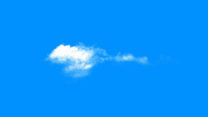 A fluffy white cloud floats peacefully in a vibrant blue sky. The scene captures a serene moment with no other clouds or obstructions, highlighting the clear weather.