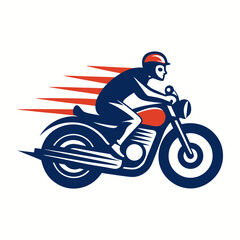 Motorcycle riding mascot logo vector art illustration