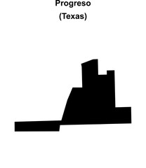 Progreso (Texas) blank outline map