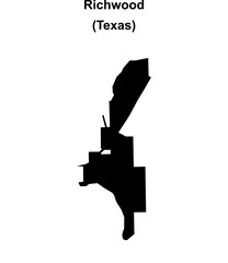 Richwood (Texas) blank outline map