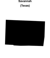 Savannah (Texas) blank outline map
