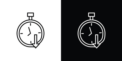 Down time icon design. simple stroke line vector icon set