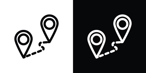 Distance icon design. simple stroke line vector icon set