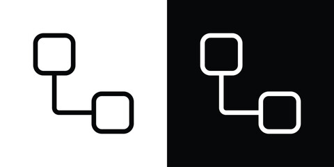 Diagram nested icon design. simple stroke line vector icon set