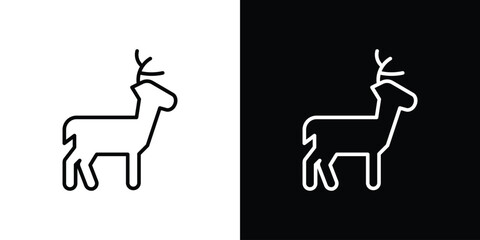Deer icon design. simple stroke line vector icon set