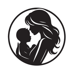 Emotional Bond of Mother and Child | Modern Vector Silhouette Design