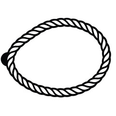 Rope circle with knot isolated on white background