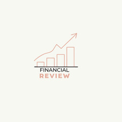 Illustration financial growth, rising up statistic finance company logo