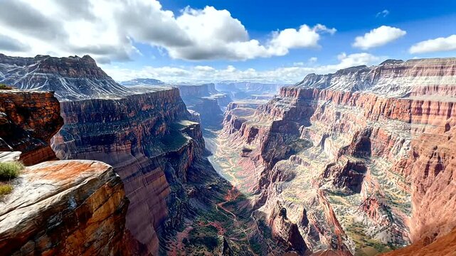 Majestic Grand Canyon Landscape with Dramatic Rock Formations