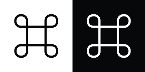 Command icon design. simple stroke line vector icon set