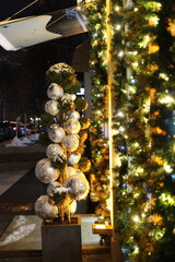 Festive decorations on the street in Chisinau.