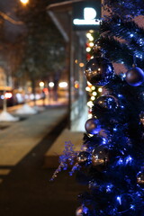 Festive decorations on the street in Chisinau.