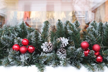 Festive decorations on the street in Chisinau.