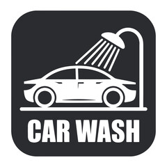 Simple black and white car wash sign icon