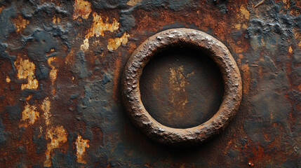rusty metal texture background with old iron ring