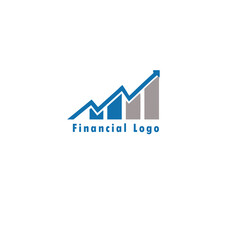 Illustration financial growth, rising up statistic finance company logo