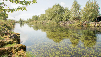 Photographs of unpolluted rivers, lakes, and clean water ecosystems. Ideal for illustrating themes of water conservation