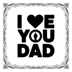 Cute Father’s Day Greeting with Graphic Elements