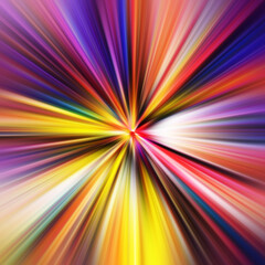 Obraz premium Colorful zoom motion effect. Abstract background. Color lines. Colored texture backdrop and banner. Multi color gradient pattern and textured wallpaper.
