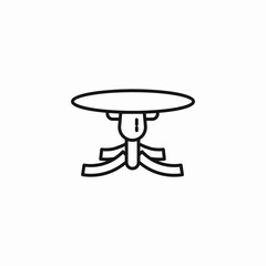 round pedestal table icon sign vector