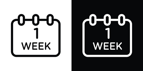 Calendar week icon design. simple stroke line vector icon set