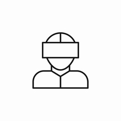 virtual reality person icon sign vector