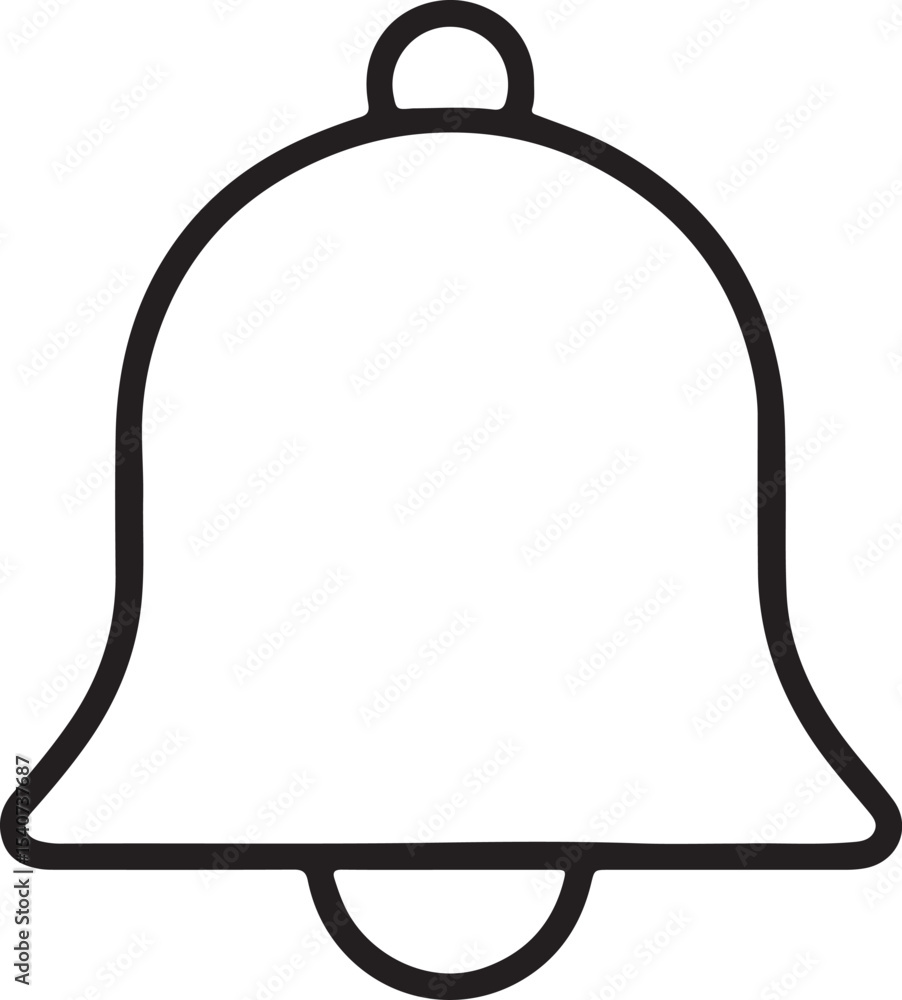 Poster notification bell icon simple line art design for website and app ui