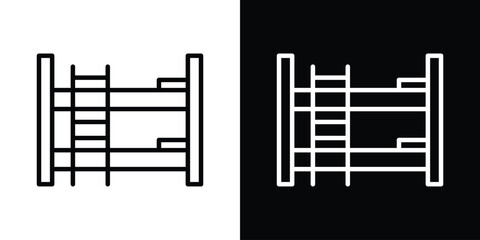 Bunk bed icon design. simple stroke line vector icon set