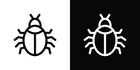 Bugs icon design. simple stroke line vector icon set