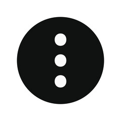 Vertical ellipsis menu icon in black circle