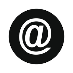At symbol icon in black circle