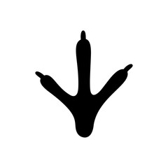 Bird foot print silhouette vector flat design.
