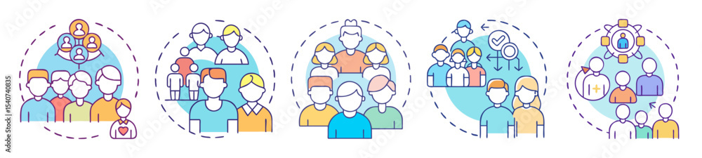 Poster conceptual representation of team building and the dynamics of people interactions