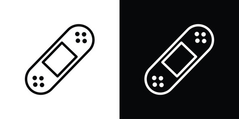 Band aid icon design. simple stroke line vector icon set