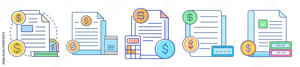 Poster financial documents and payments concept with various payment methods and verification