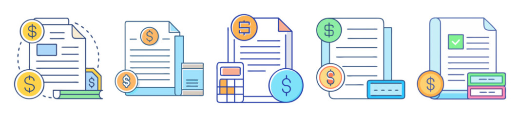 Financial documents and payments concept with various payment methods and verification