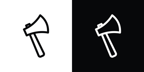 Axe icon design. simple stroke line vector icon set