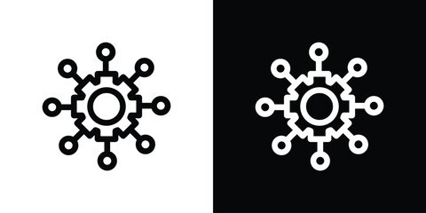 Algorithm icon design. simple stroke line vector icon set