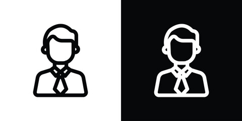 Admin icon design. simple stroke line vector icon set