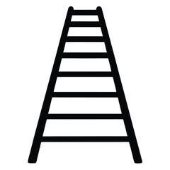 Black ladder with rungs isolated on white background