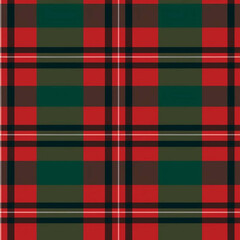 Red and Green Plaid Pattern Seamless Tartan Texture for Fabric, Design, and Background