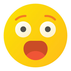 Fototapeta premium Cartoon of a Surprised Yellow Smiley Face With Wide Eyes and Mouth