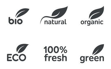 Collection of Bio Natural Organic Eco Fresh Green Logos
