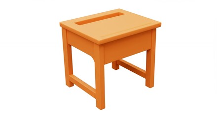 Orange wooden student desk