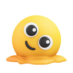 Melted Face Emoji 3D Illustration