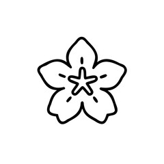 Hand drawn summer flower blossom simple line art icon