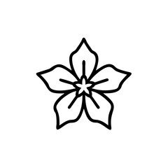 Hand drawn summer flower simple line art icon design