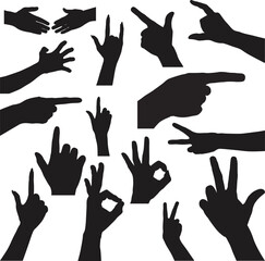 hands silhouette vector