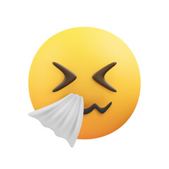 Sneezing Emoji 3D Illustration